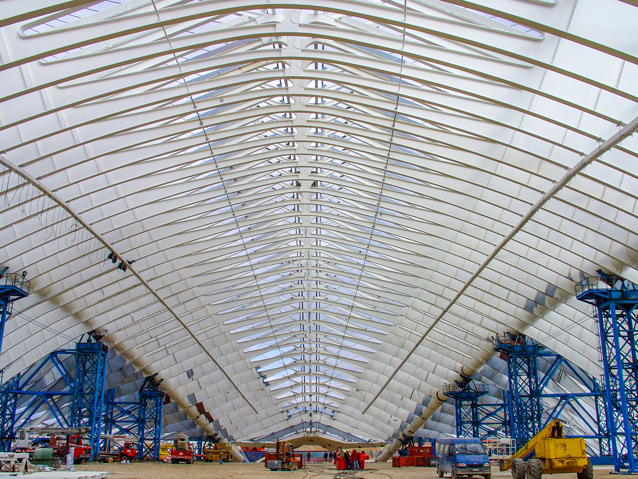 Documentation of the Velodrom architectural project by Santiago Calatrava, organized in Viinplan