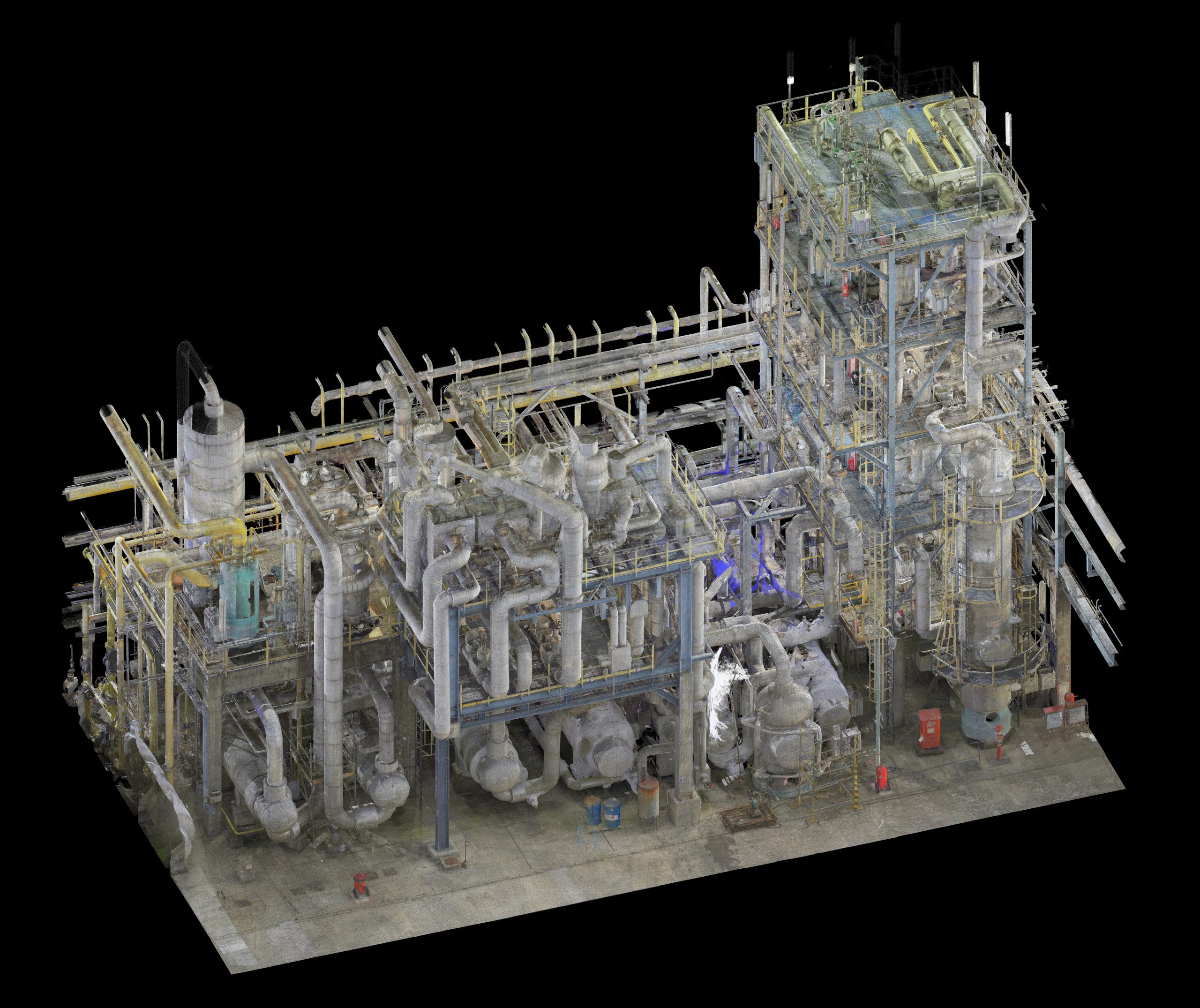 3D laser-scanned industrial environment with 2 mm accuracy, documented in Viinplan