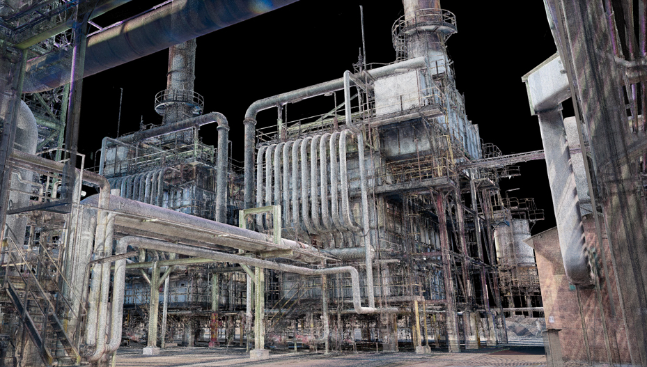 3D point cloud of an industrial plant captured by Lloyd Hill, documented using Viinplan